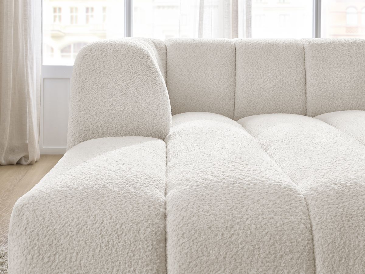 Bobochic Annecy Méridienne-Modul Bouclé-Stoff Weiß Ecke links