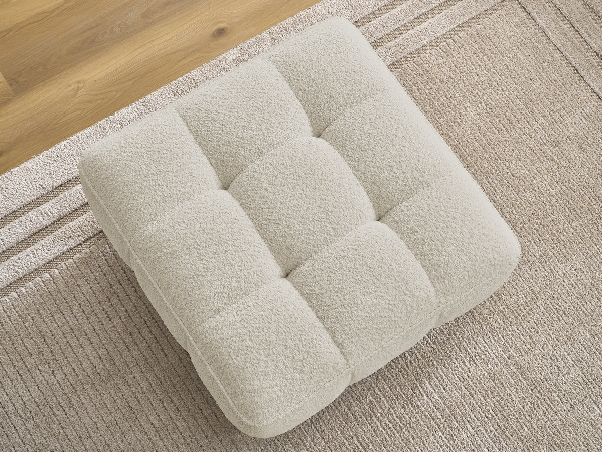 Bobochic Anis Pouf Bouclé-Stoff Beige