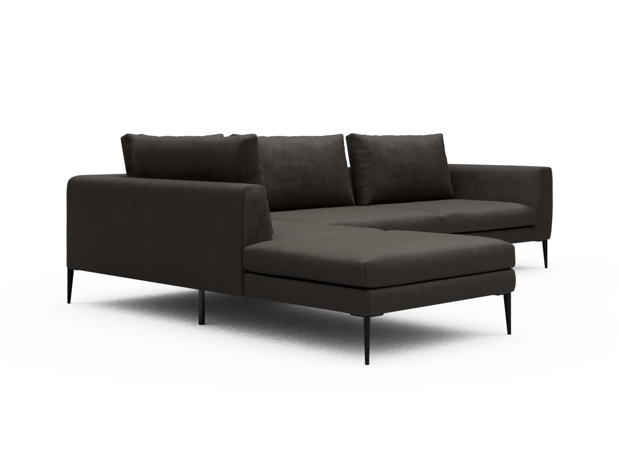 Skandi Home Ecksofa Paul Relax-Ecke links mit 3-Sitzer Cordufine-Taupe moebelfaktor