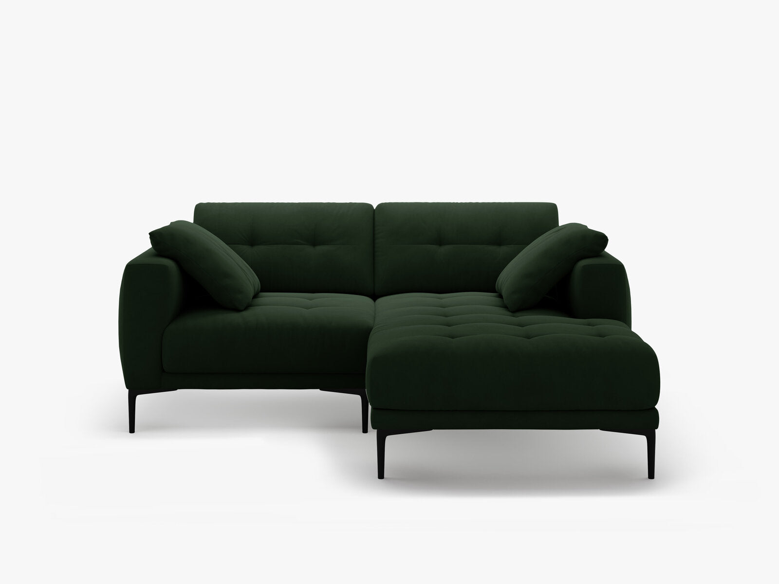 Micadoni Ecksofa Bemy 2-Sitzer Rechts Samt Flaschengrün