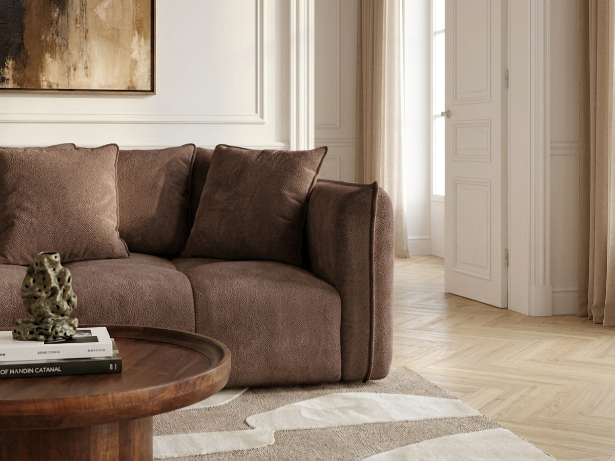Bobochic Harlem Sofa 3-Sitzer Stoff Braun