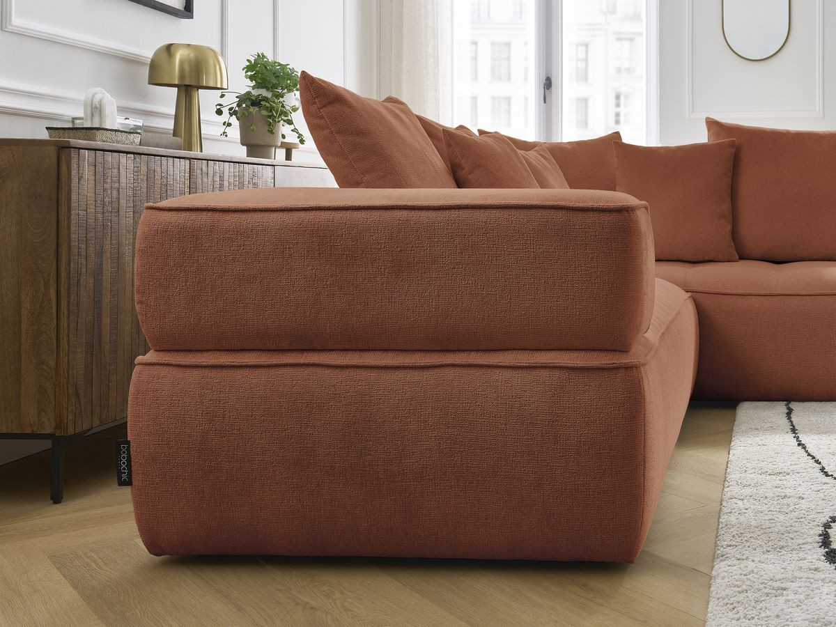 Bobochic Whesley Ecksofa Stoff Orange Ecke rechts