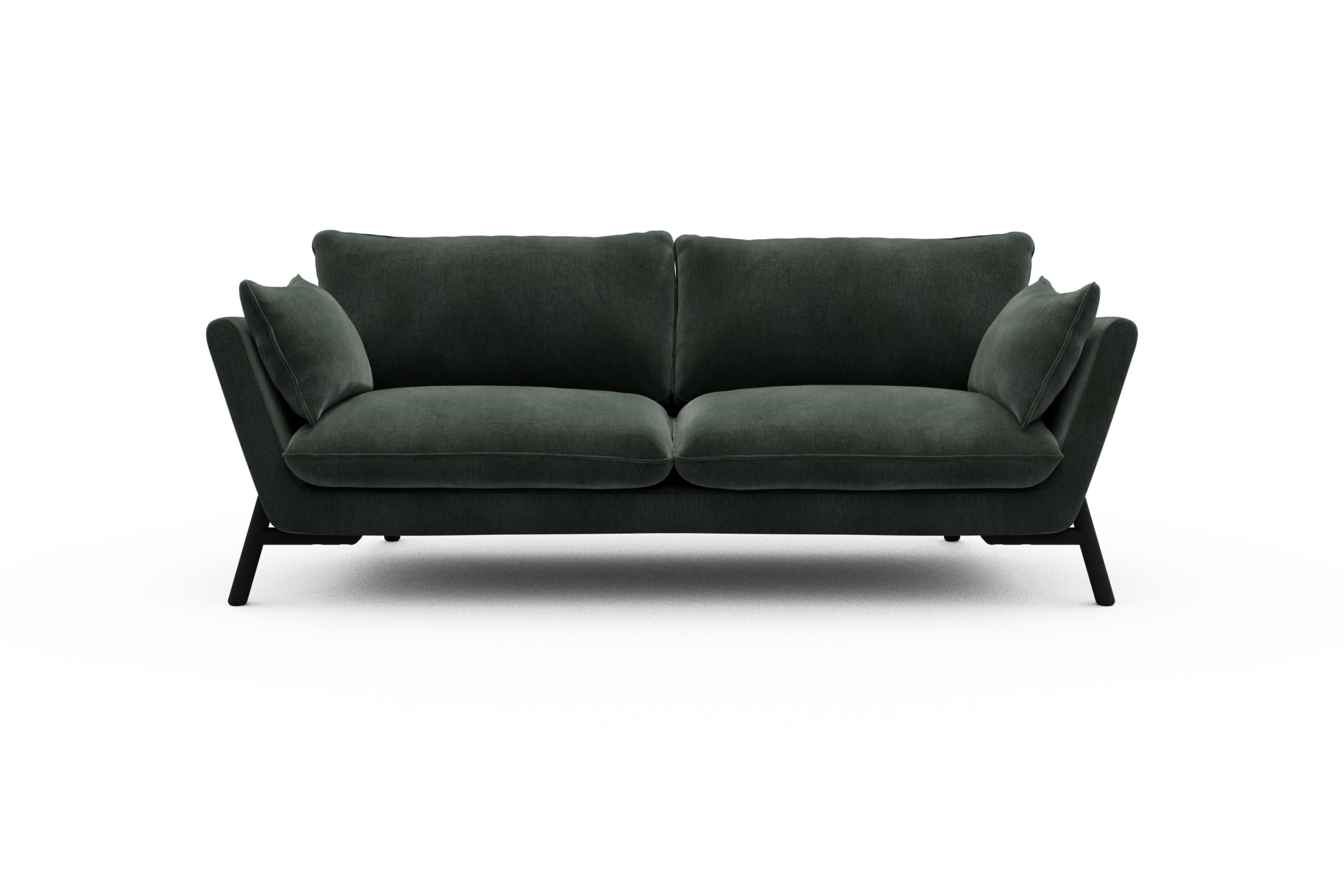Skandi Home Sofa Emil 3-Sitzer Beinfarbe Eiche Schwarz Smooth-Laurel-Green moebelfaktor