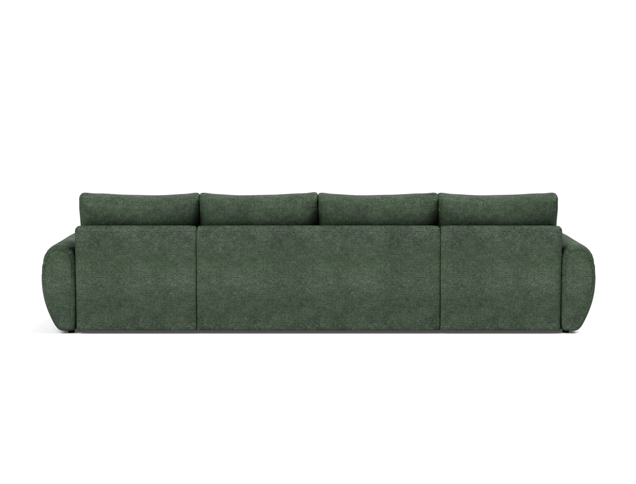 Schlafsofa Norum U-Form mit Curve-Armlehnen Flachgewebe Avella 281-Pine-Green