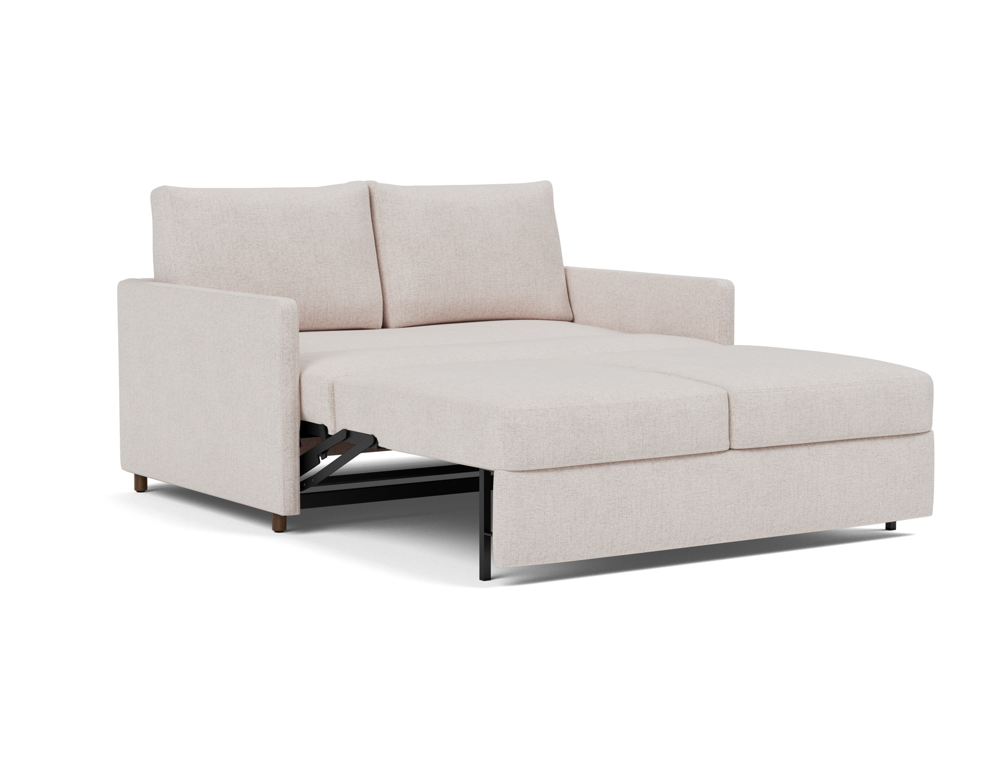 Schlafsofa Neah mit Slim-Armlehnen 140 Strukturierter Stoff Weda 300-Weda-Sand
