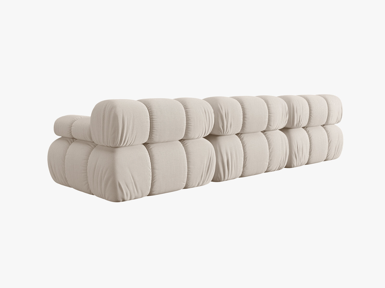 Micadoni Modulares Sofa Bellis 3-Sitzer 3D-Stoff Sonic Helles Beige