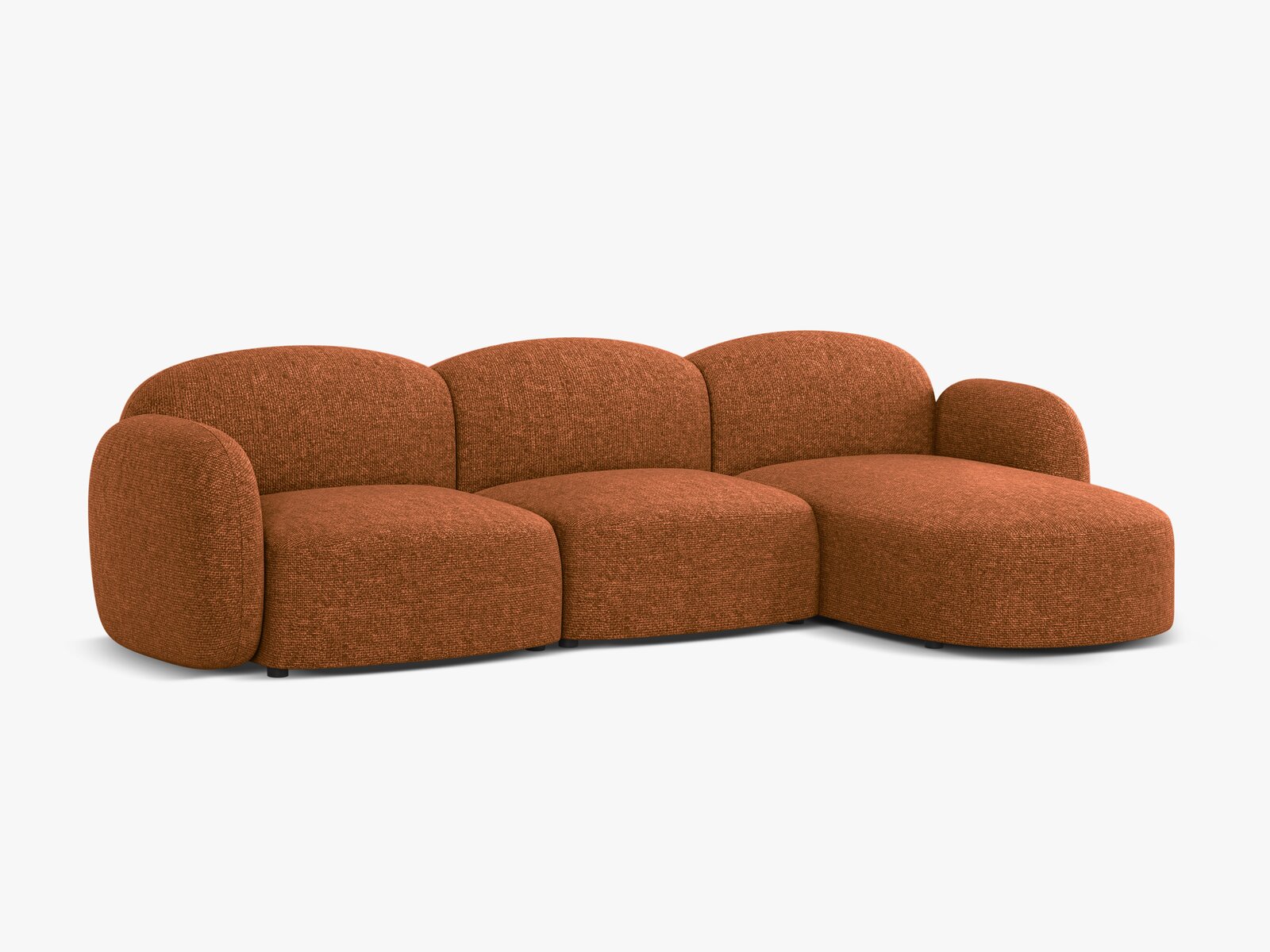 Micadoni Ecksofa Blair 4-Sitzer Rechts Chenille Eden Ziegel