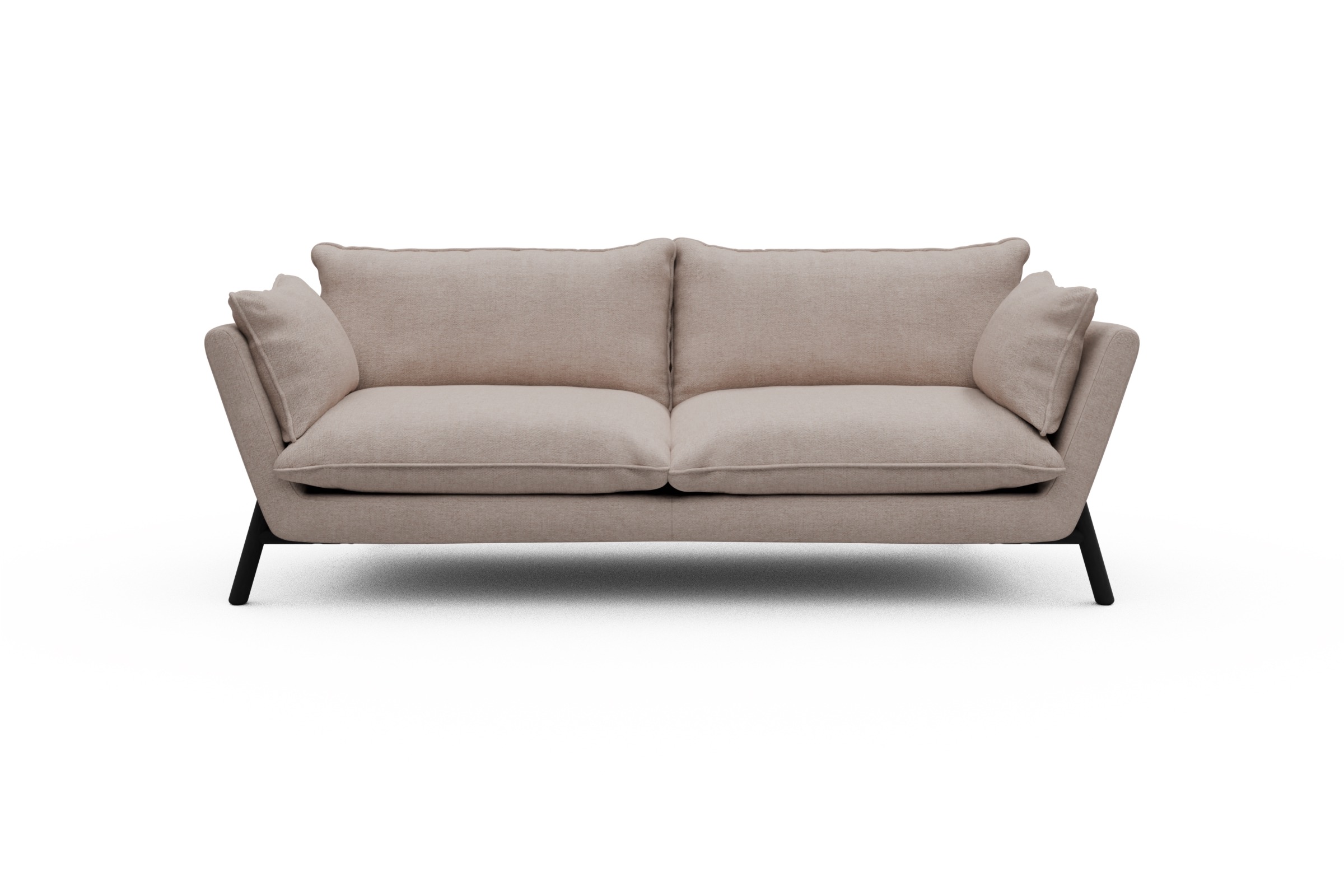 Skandi Home Sofa Emil PREMIUM 3-Sitzer Beinfarbe Eiche Schwarz Weda-Sand moebelfaktor