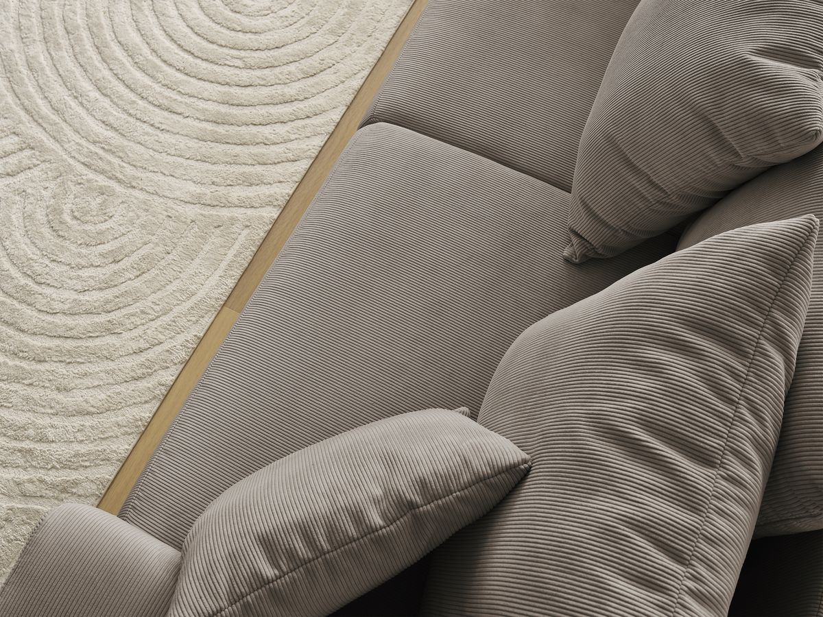 Bobochic Sidonie Sofa 3-Sitzer Cordsamt Taupe