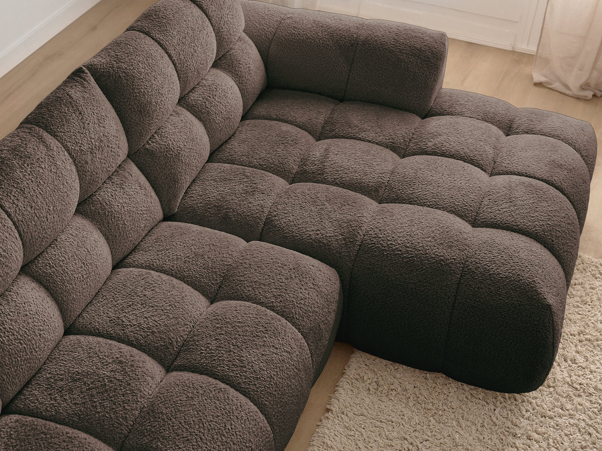 Bobochic Jaya Ecksofa Chenille Braun Ecke rechts