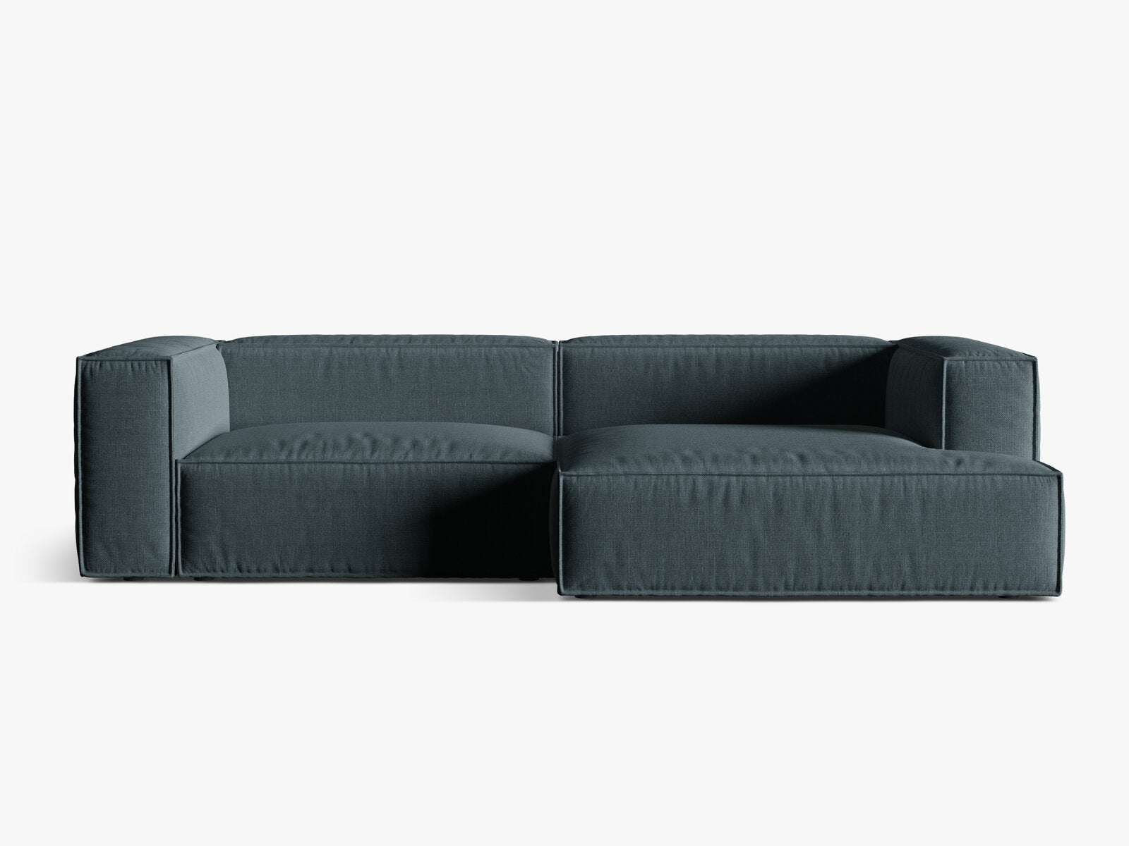 Micadoni Ecksofa Nuria 4-Sitzer Rechts Strukturierter Stoff Dunkel Petrol