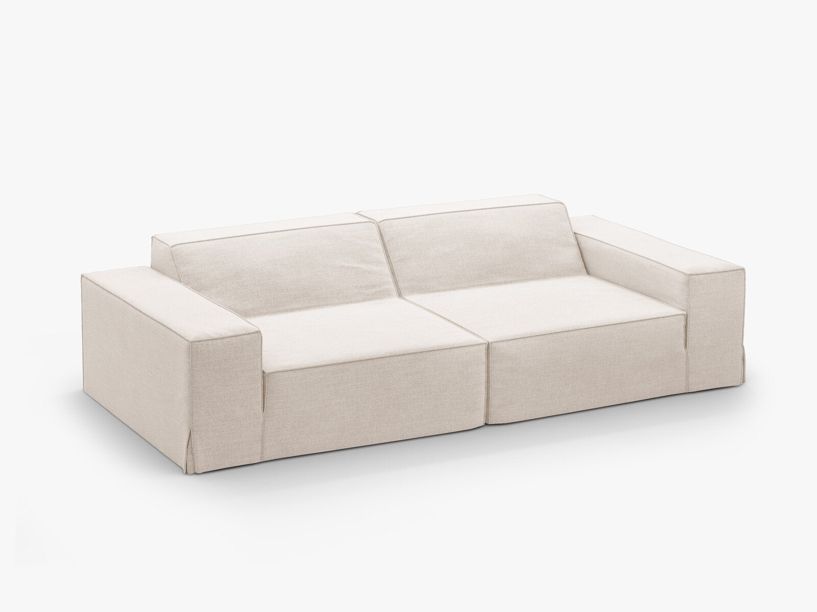 Micadoni 3-Sitzer Sofa Jodie Strukturierter Stoff Lins Beige