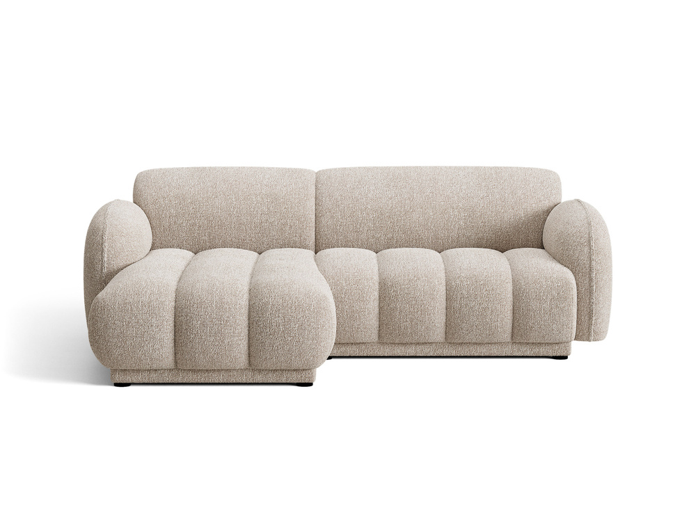 Cosmopolitan Design Ecksofa Bilbao 3-Sitzer kleine Version Boucle Miles Beige Links