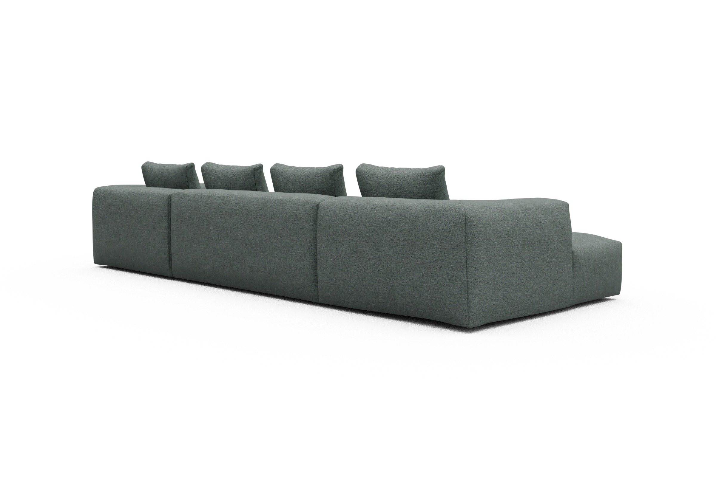 Wohnlandschaft Fred Relax-Ecke rechts mit 2-Sitzer und Chaiselongue links Carreno-Ice-Blue