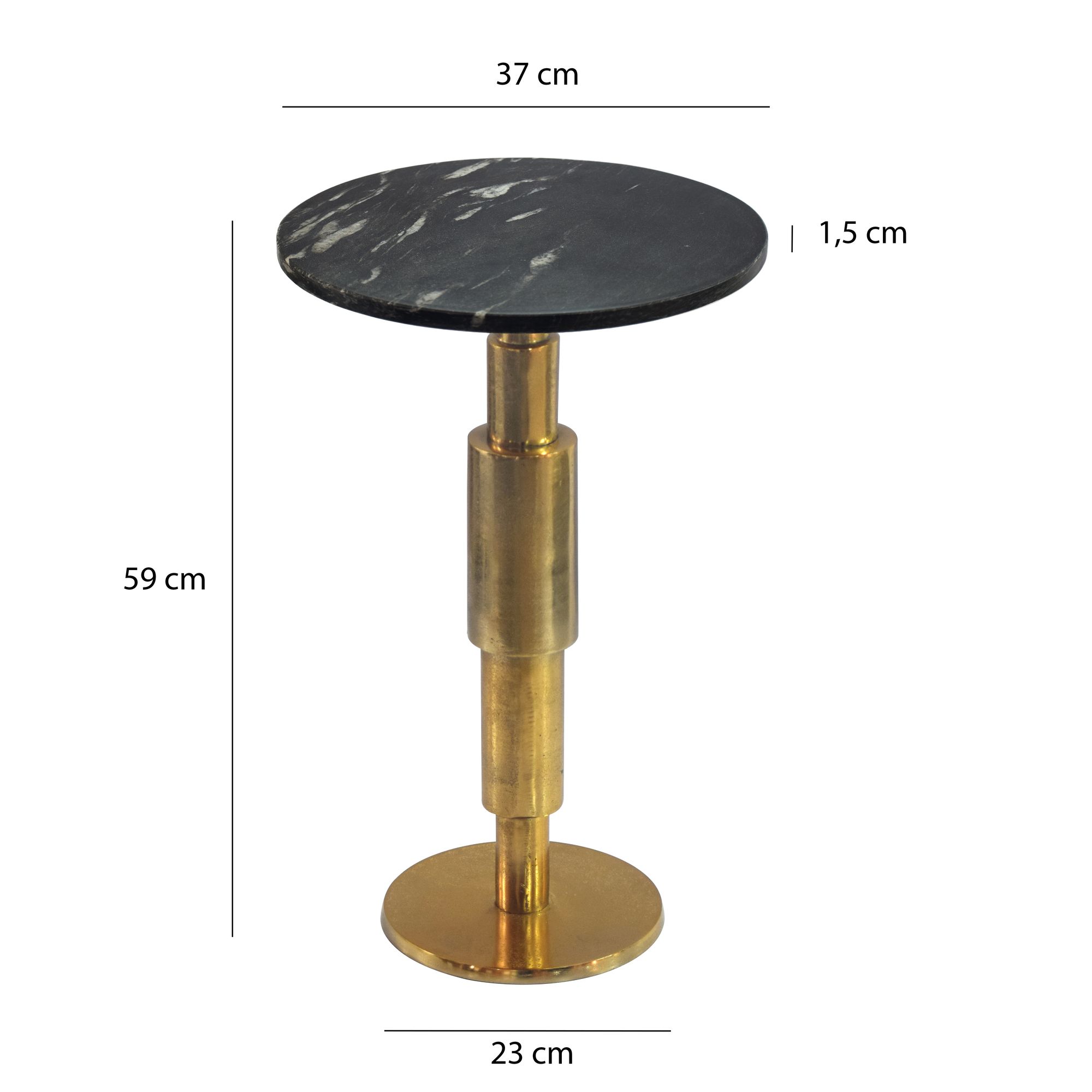 Beistelltisch Kinsarvik Marmor Schwarz Ø 37 cm