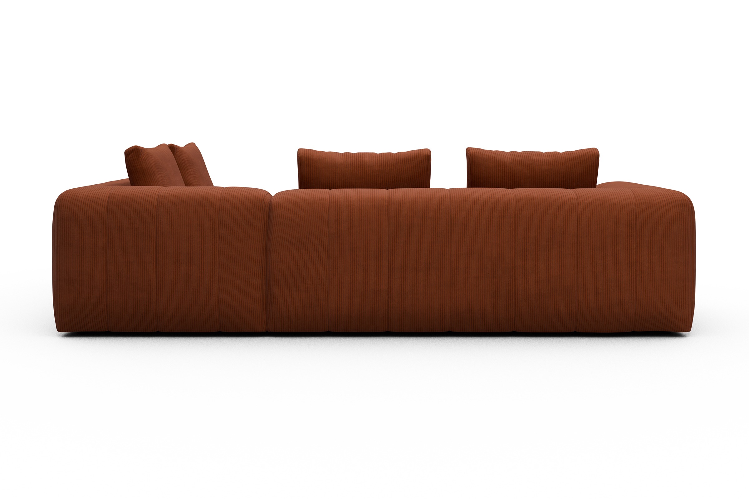 Ecksofa Hugo 2x 2,5-Sitzer Armlehne links Corduroy-Burnt-Orange