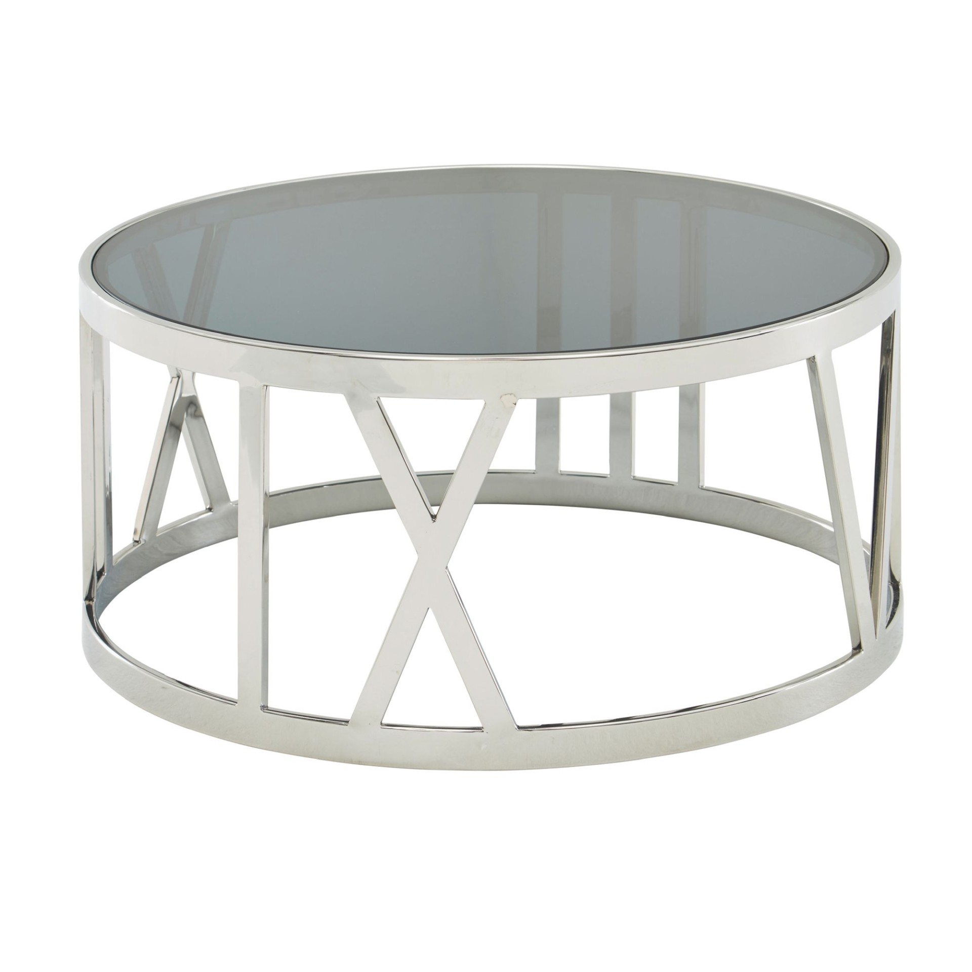 Couchtisch Vidimyri Glas Silber Ø 60 cm