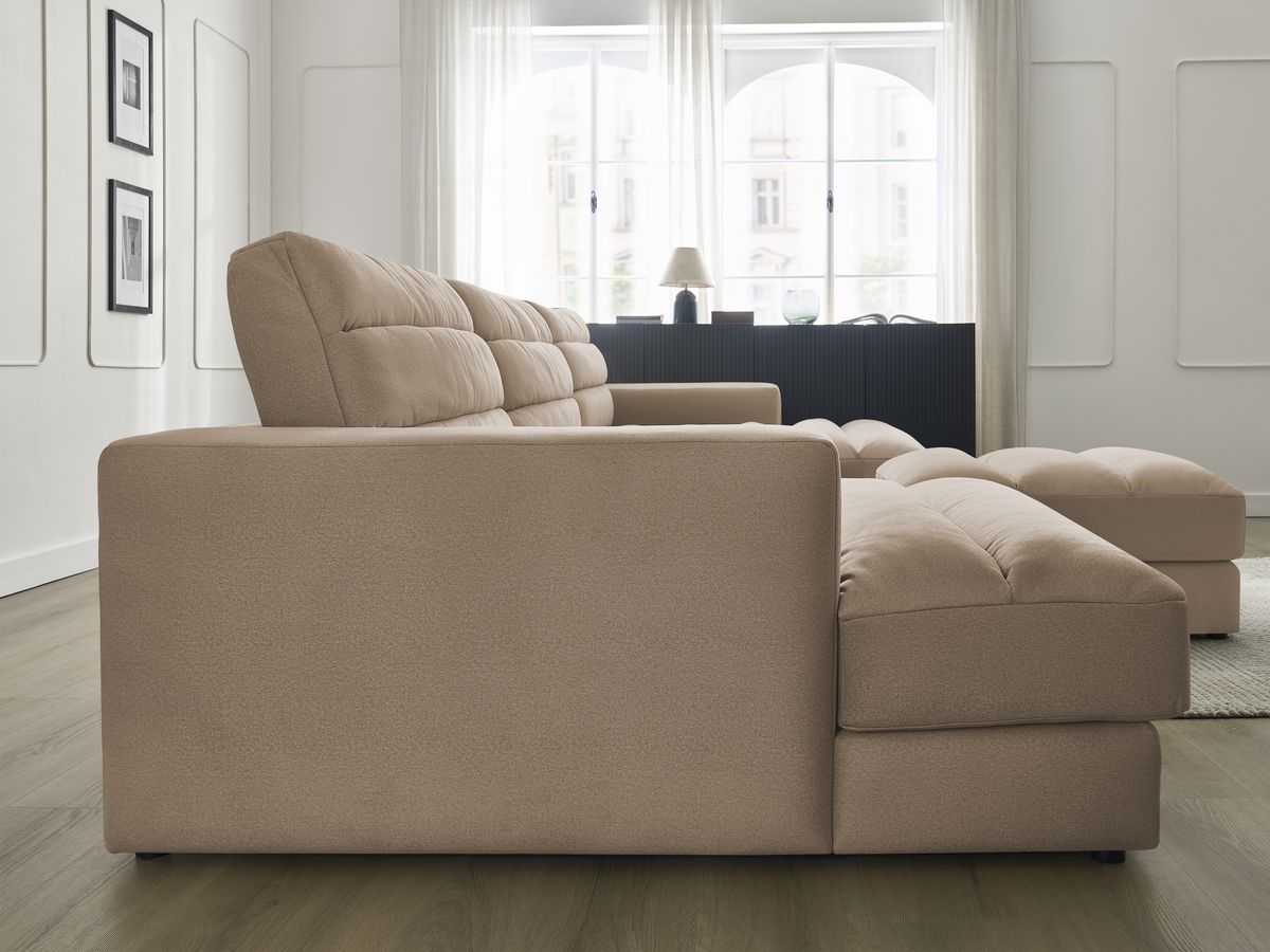 Bobochic Sierra Wohnlandschaft mit Pouf Samt Taupe