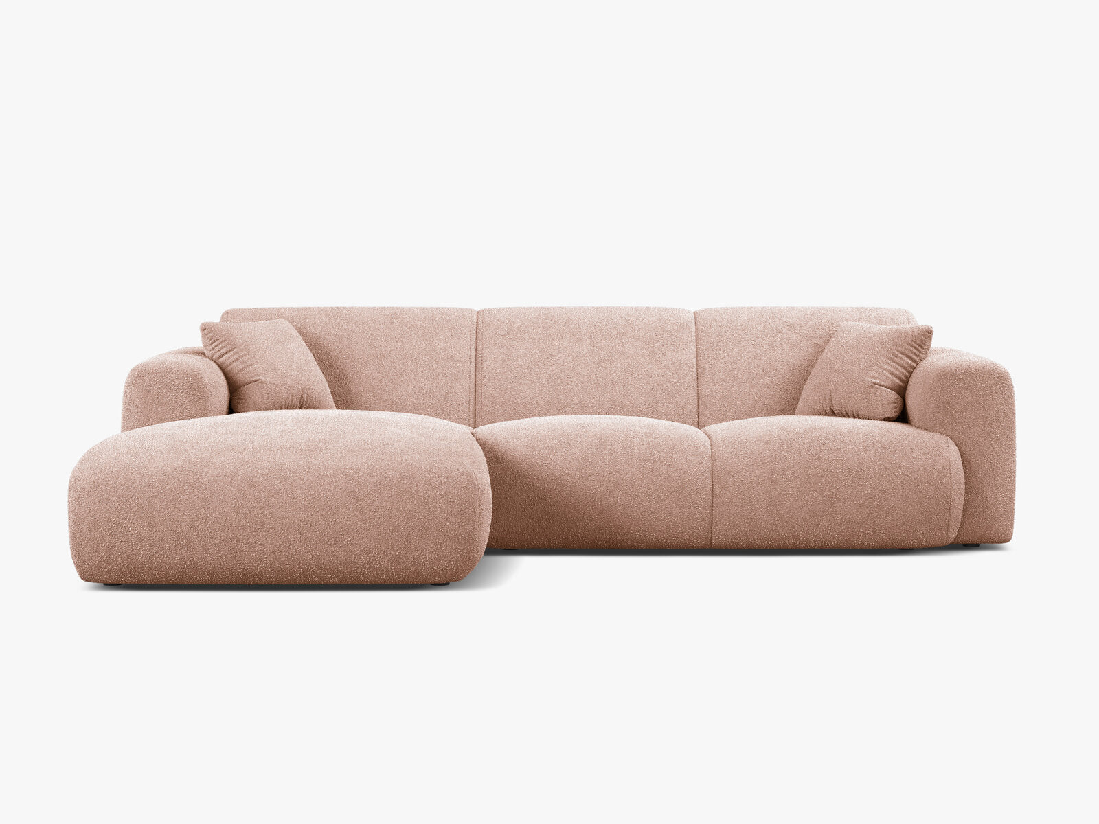 Micadoni Ecksofa Molino 4-Sitzer Links Boucle Baloo Puderrosa