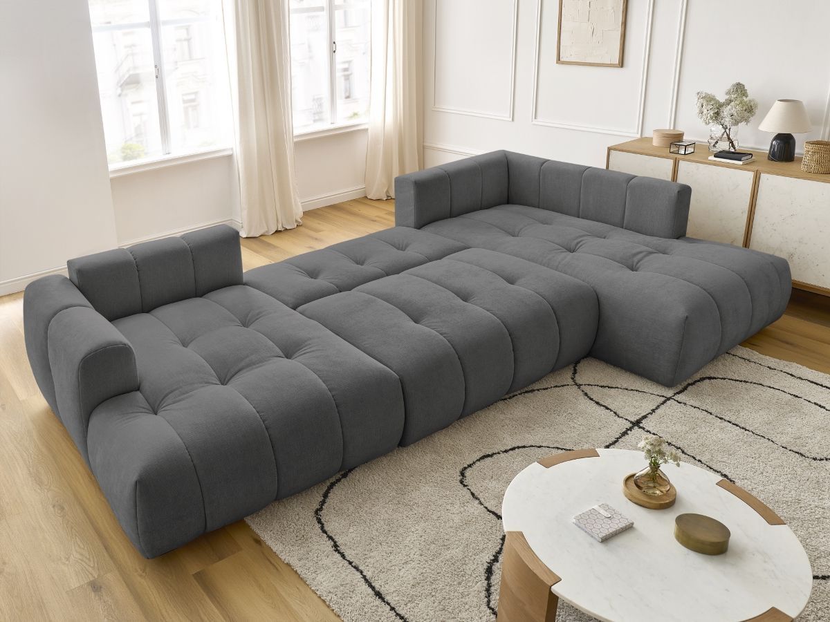 Bobochic Fuji Wohnlandschaft Stoff Dunkelgrau Ecke links