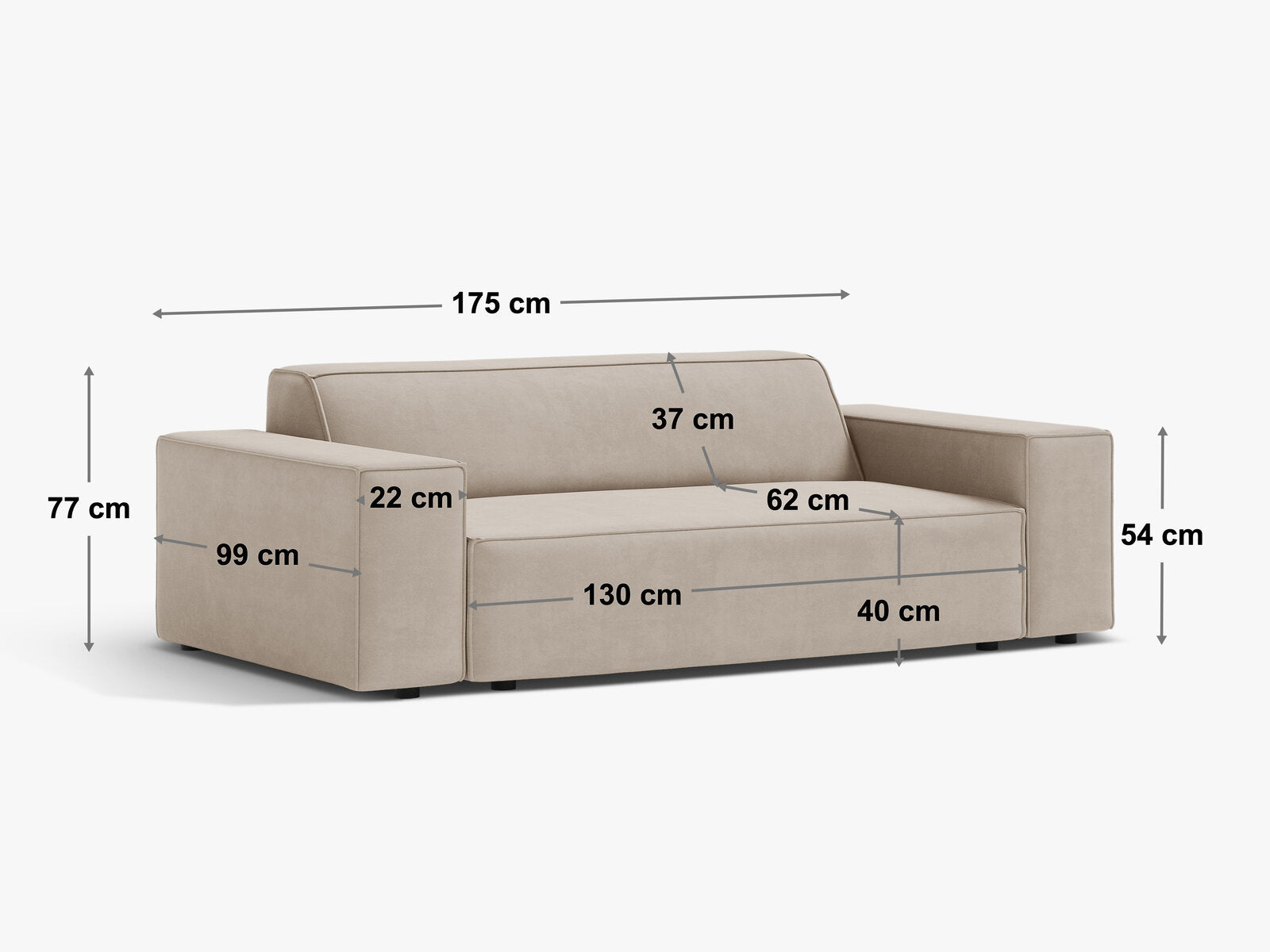 Micadoni Jodie Sofa 2-Sitzer Boucle Baloo Beige