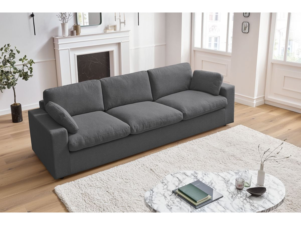 Bobochic Belair Sofa 4-Sitzer Stoff Dunkelgrau