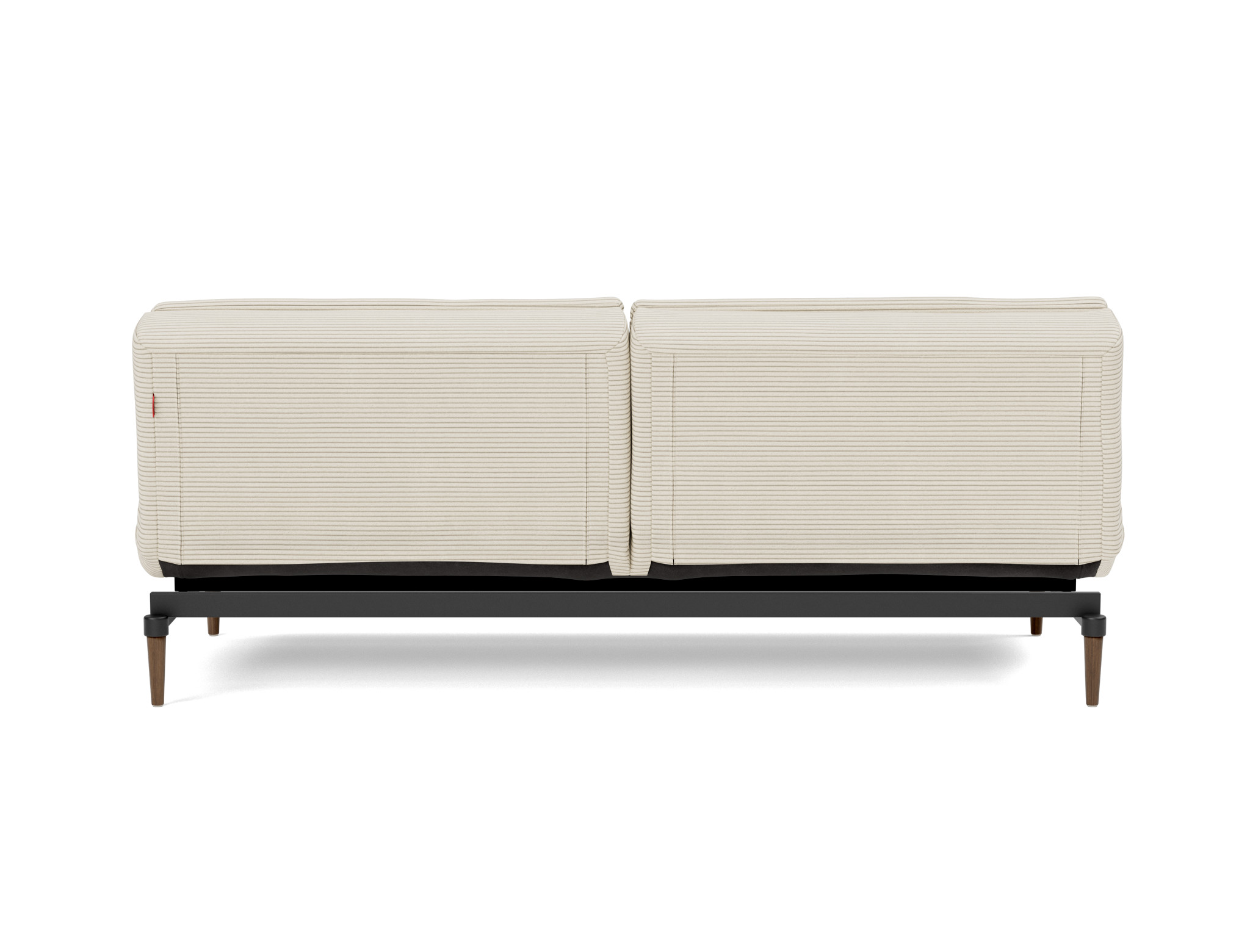 Schlafsofa Dublexo Kord Corduroy 594-Ivory Beine Styletto Eiche dunkel