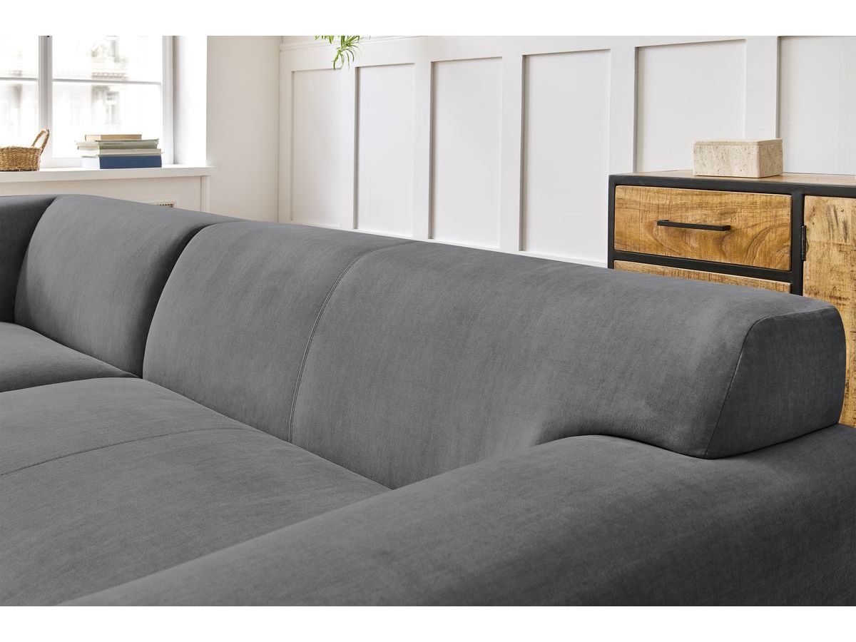 Bobochic Lavena Ecksofa 272 × 220 cm Samt Dunkelgrau Ecke links