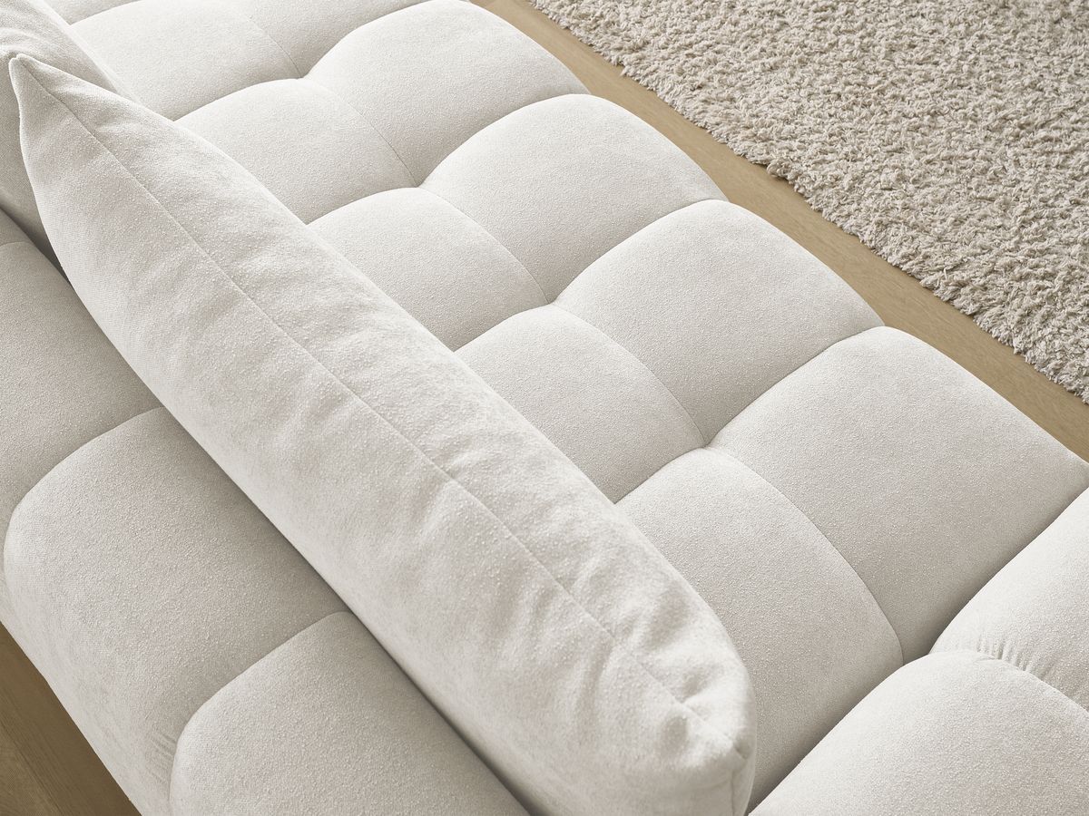 Bobochic Everest Sofa 3-Sitzer, 2 Kissen Strukturstoff Weiß