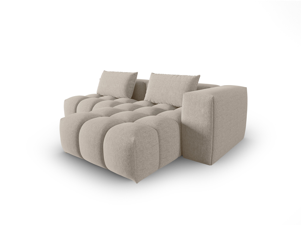 Cosmopolitan Design Ecksofa Verona 3-Sitzer offen Strukturierter Stoff Sorella Sand Rechts
