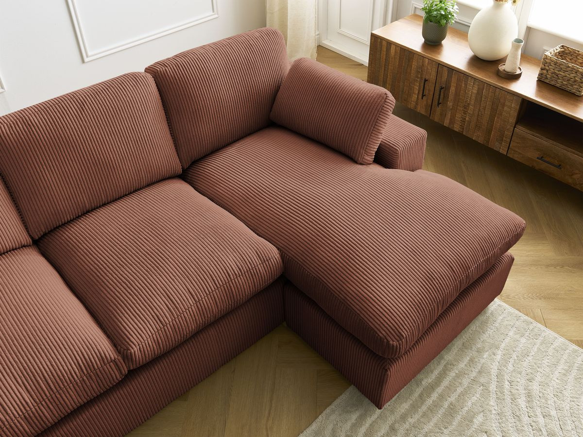 Bobochic Belair Ecksofa 220 × 139 cm Cordsamt Orange
