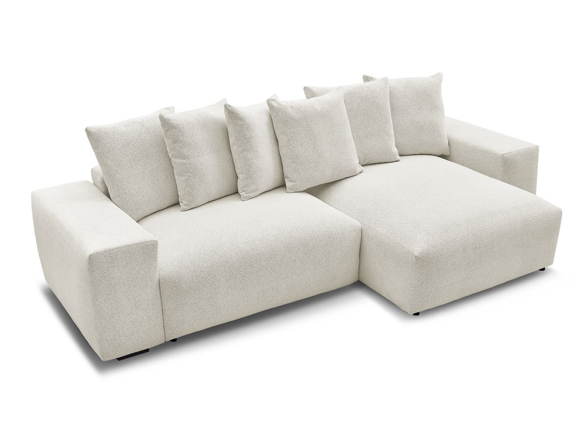 Bobochic Voltaire Ecksofa 310 × 174 cm Melange-Stoff Weiß