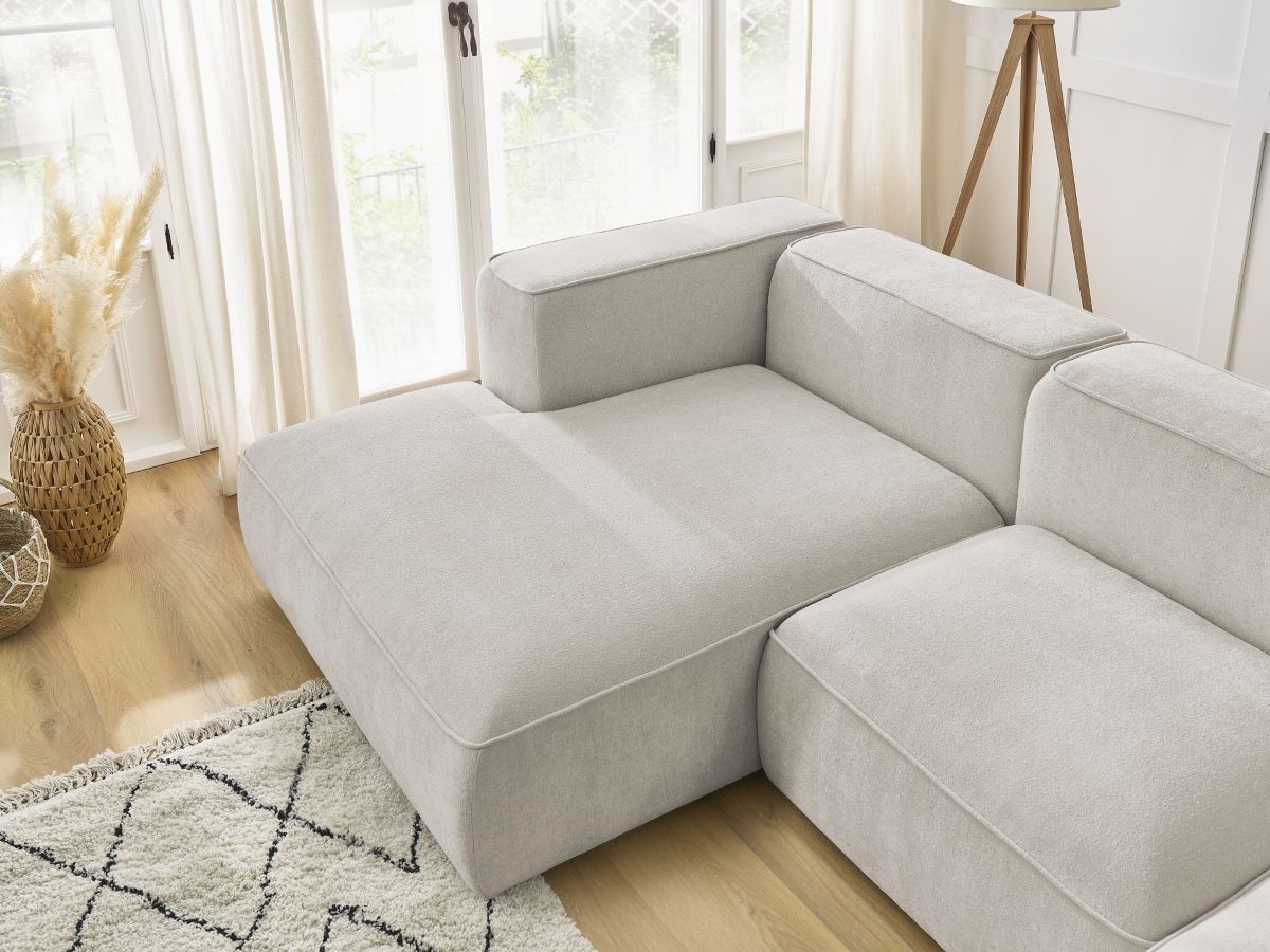 Bobochic Zephyr Ecksofa 349 × 165 cm Strukturstoff Beige Ecke links