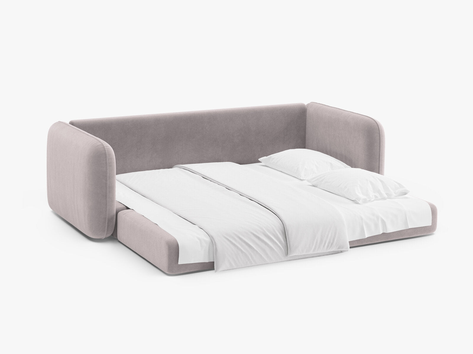 Micadoni Sofa mit Schlaffunktion Dormi 3-Sitzer Samt Salvador Hellgrau