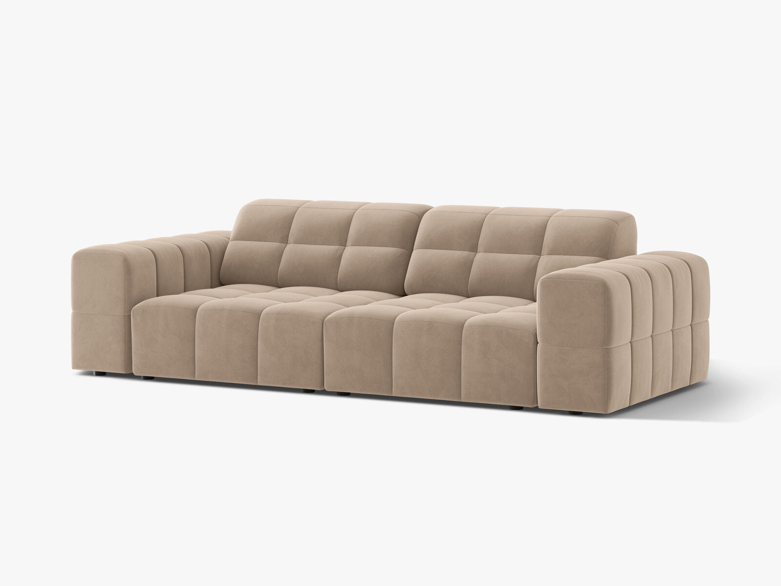 Micadoni Sofa Jennifer 3-Sitzer Samt Venus Beige