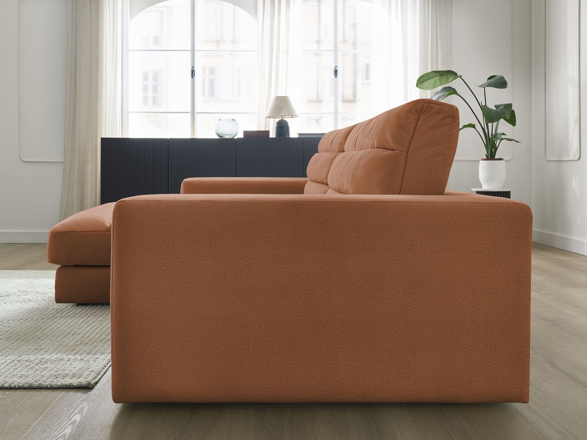 Bobochic Sierra Ecksofa Samt Orange Ecke links