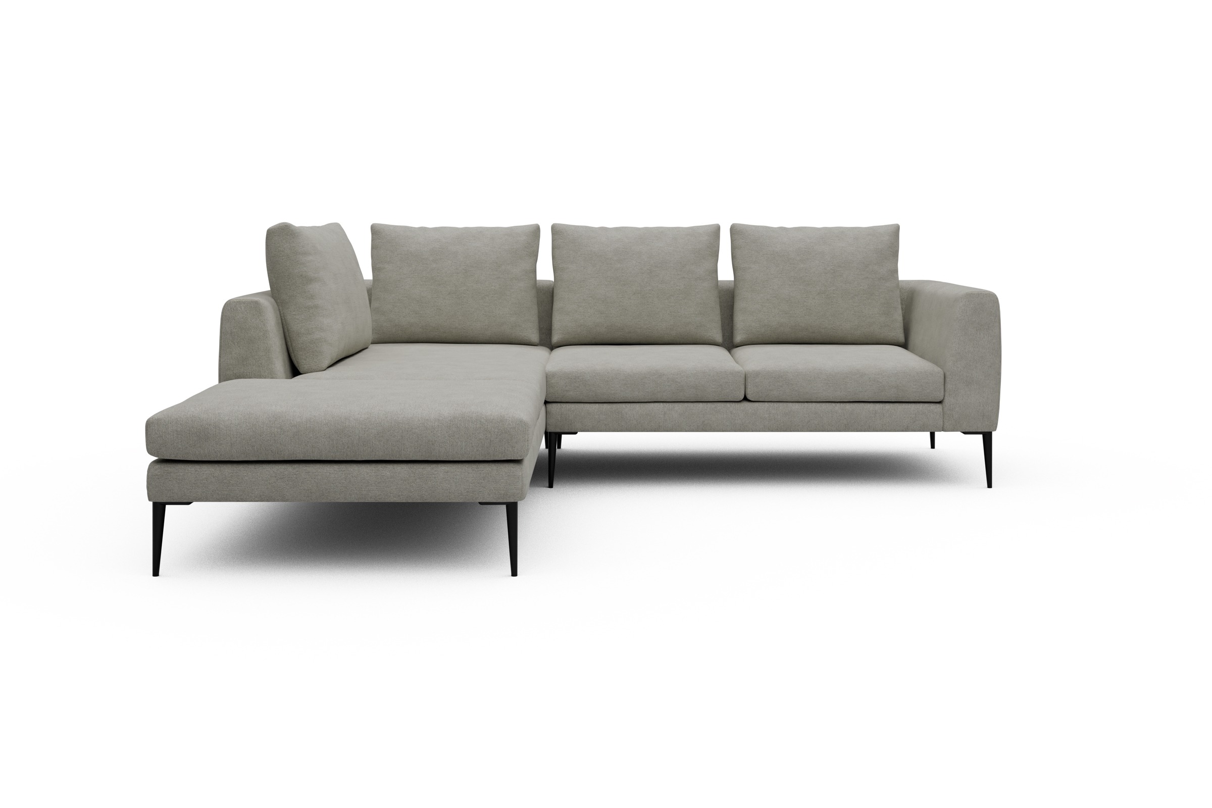 Skandi Home Ecksofa Paul Relax-Ecke links mit 2-Sitzer Carreno-Moon-Stone-White moebelfaktor