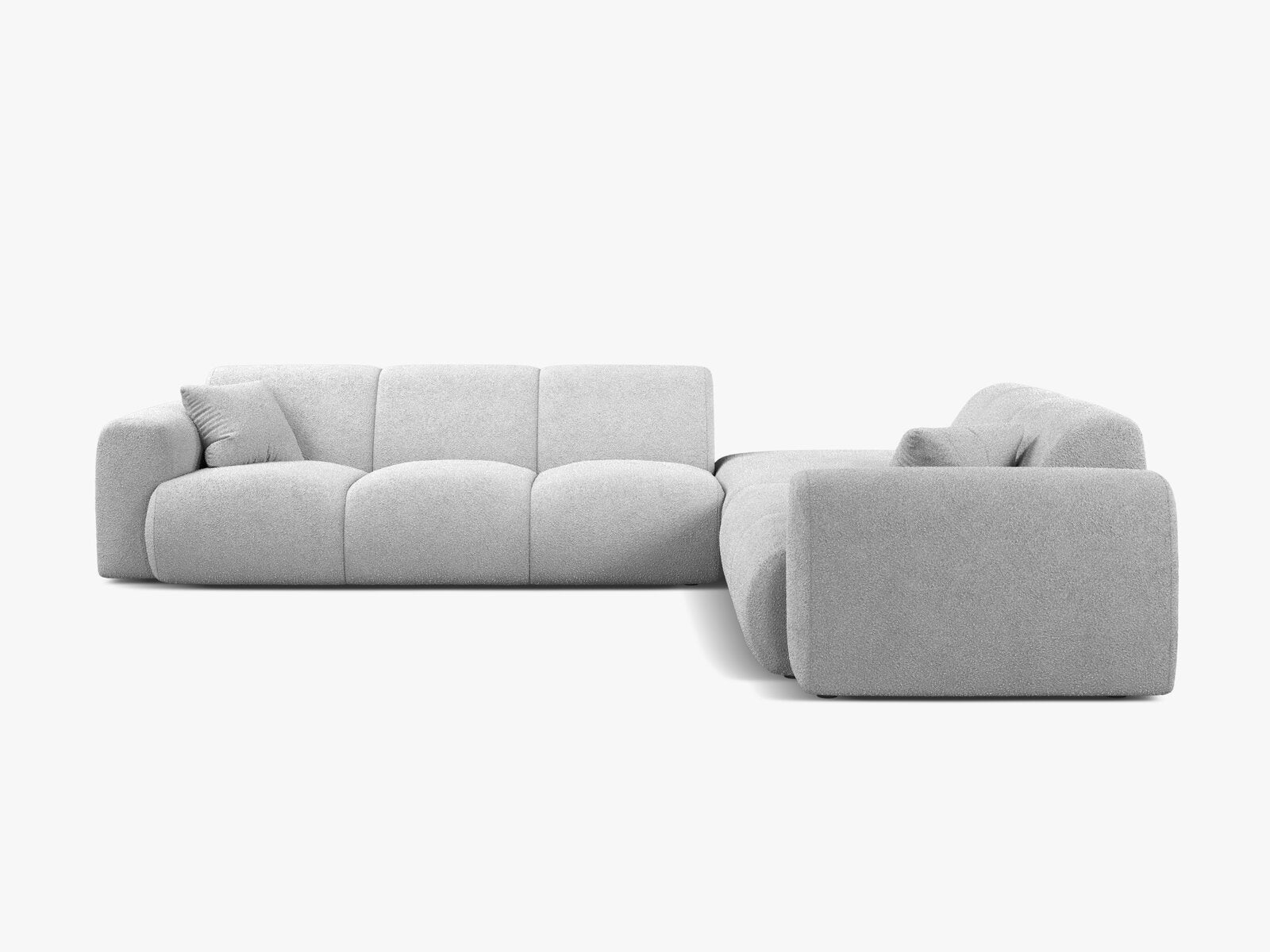 Micadoni Ecksofa Molino 6-Sitzer Rechts Boucle Baloo Hellgrau