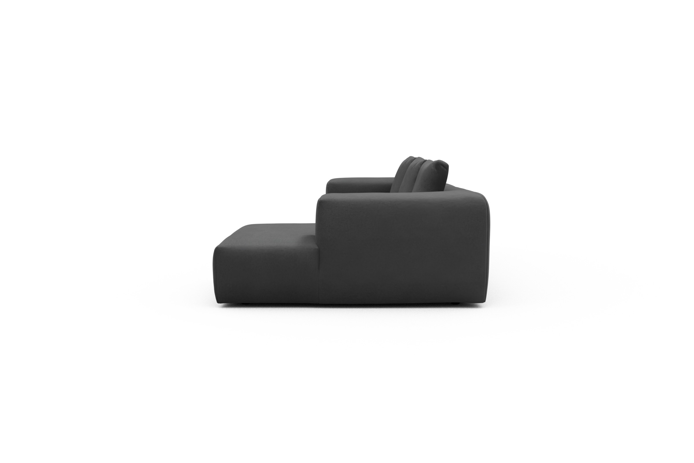 Ecksofa Fred Chaiselongue rechts mit 2,5-Sitzer Satya-Zinc