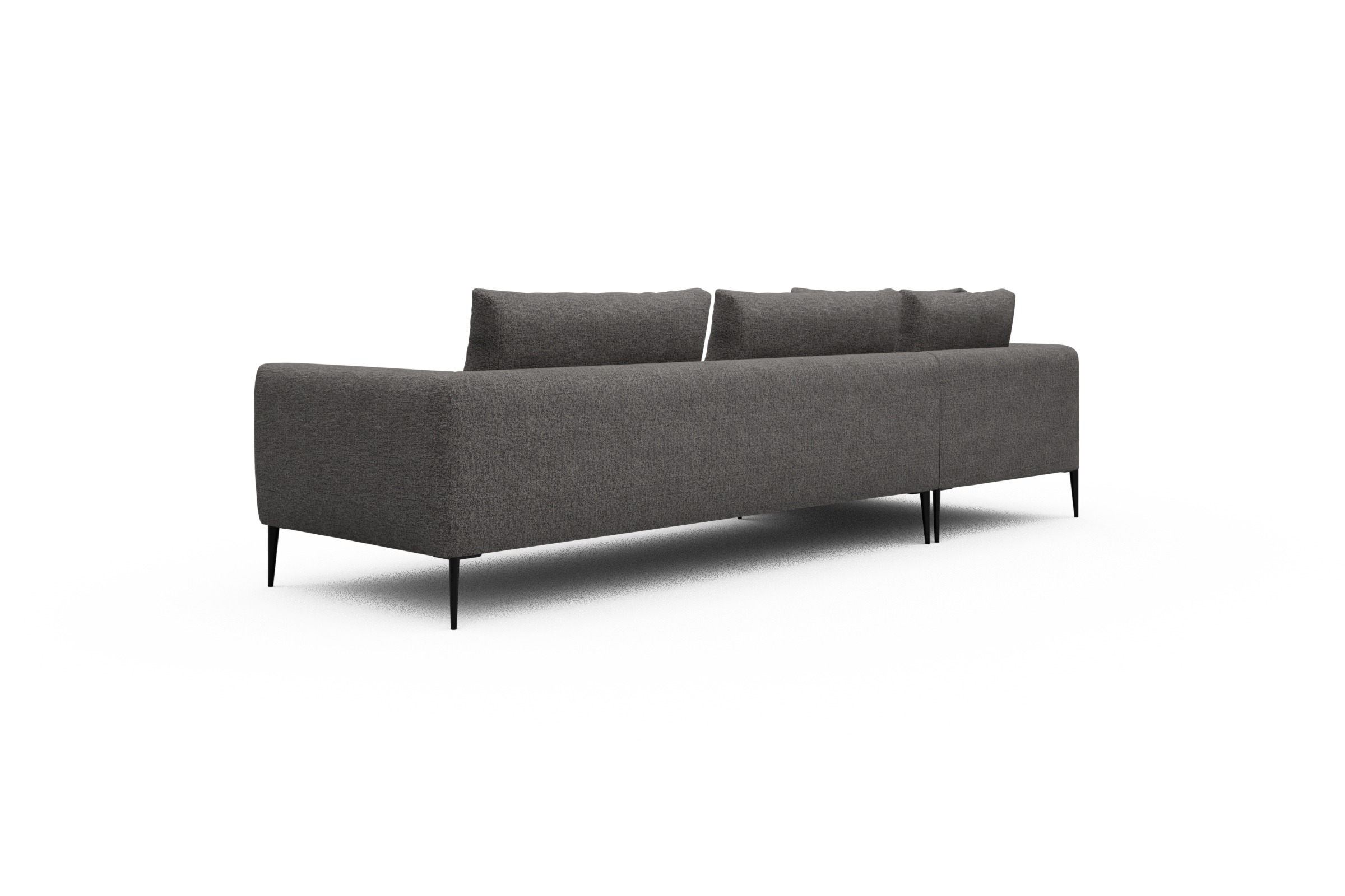 Ecksofa Paul Relax-Ecke rechts mit 3-Sitzer Carreno-Salt-and-Pepper