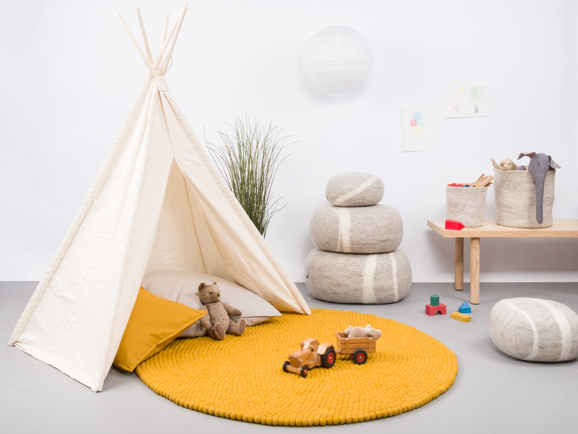 myfelt Klara Filzkugelteppich - 70 cm