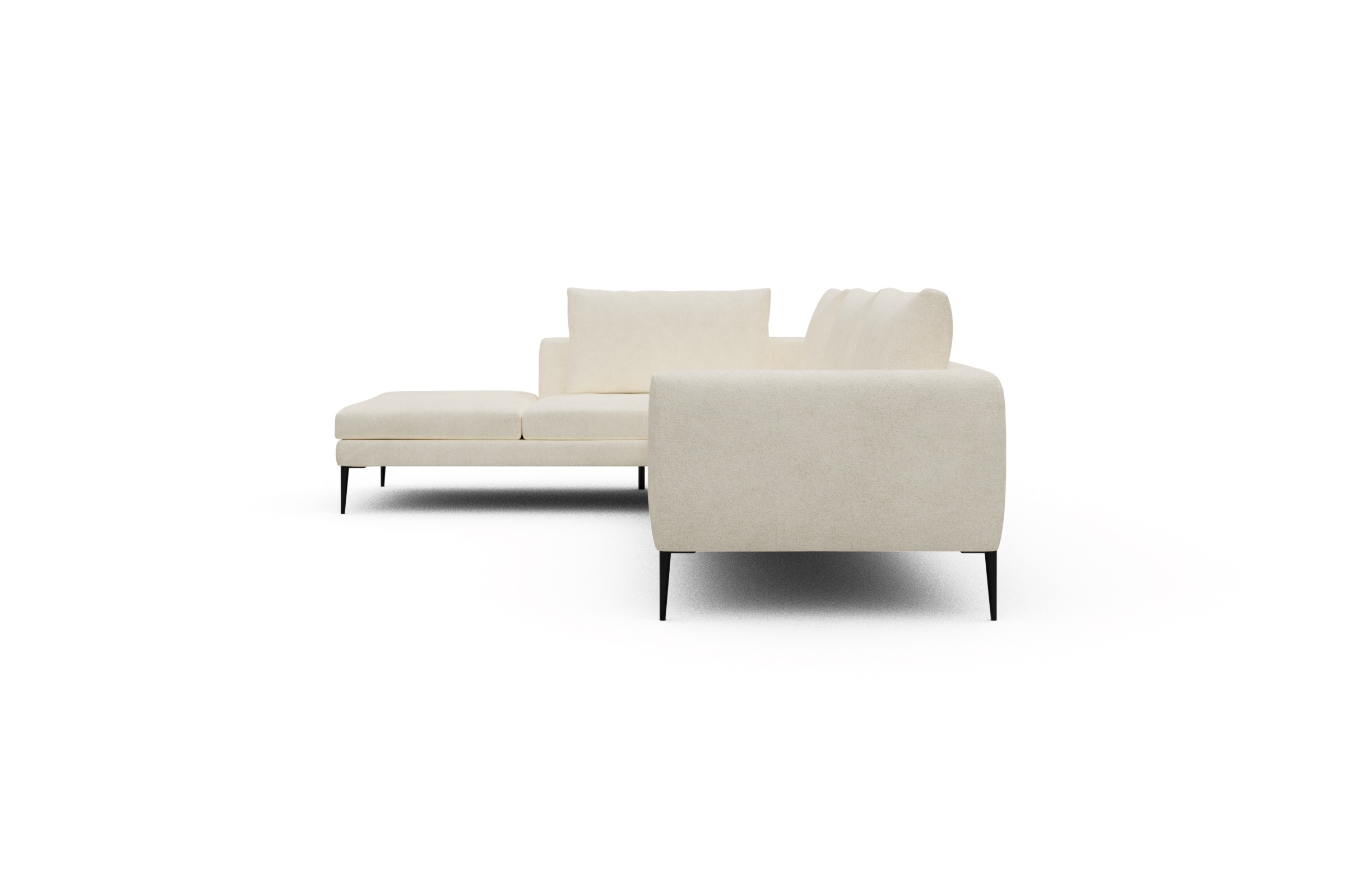 Ecksofa Paul Relax-Ecke rechts mit 3-Sitzer Boucle-Off-White
