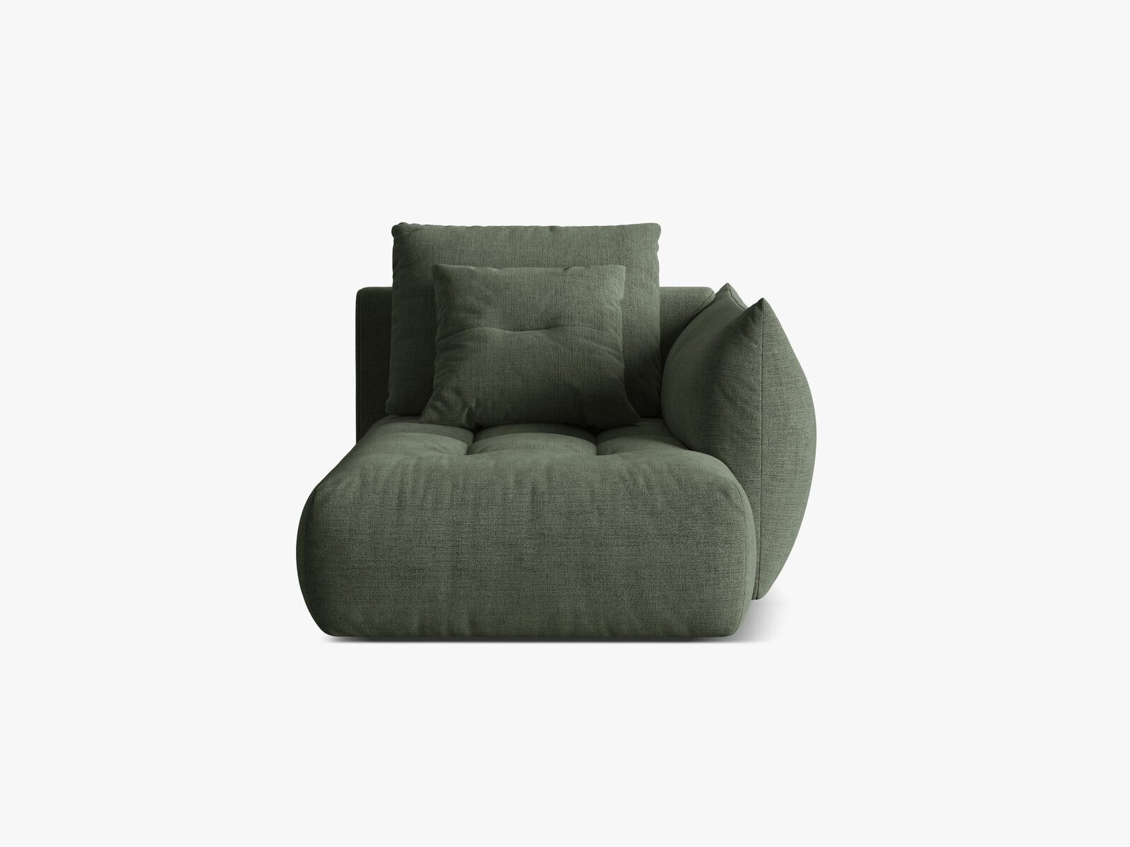Micadoni Bloom Chaiselongue Rechts Strukturierter Stoff Wind Moosgrün
