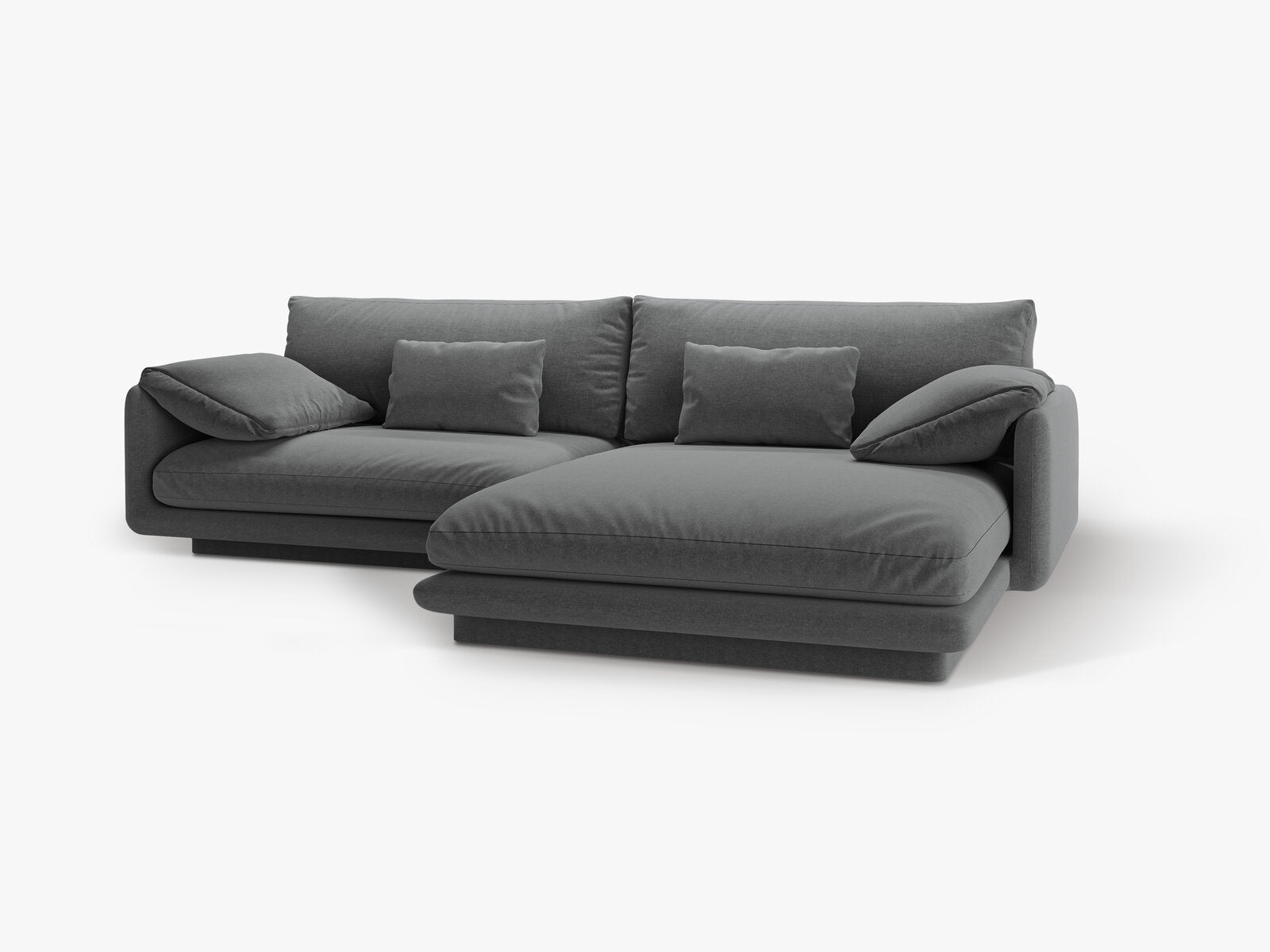 Micadoni Ecksofa Torino 4-Sitzer Rechts Strukturierter Stoff Dunkelgrau