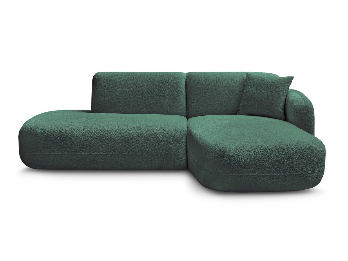 Bobochic Anda Ecksofa 241 × 163 cm Chenille Dunkelgrün Ecke rechts