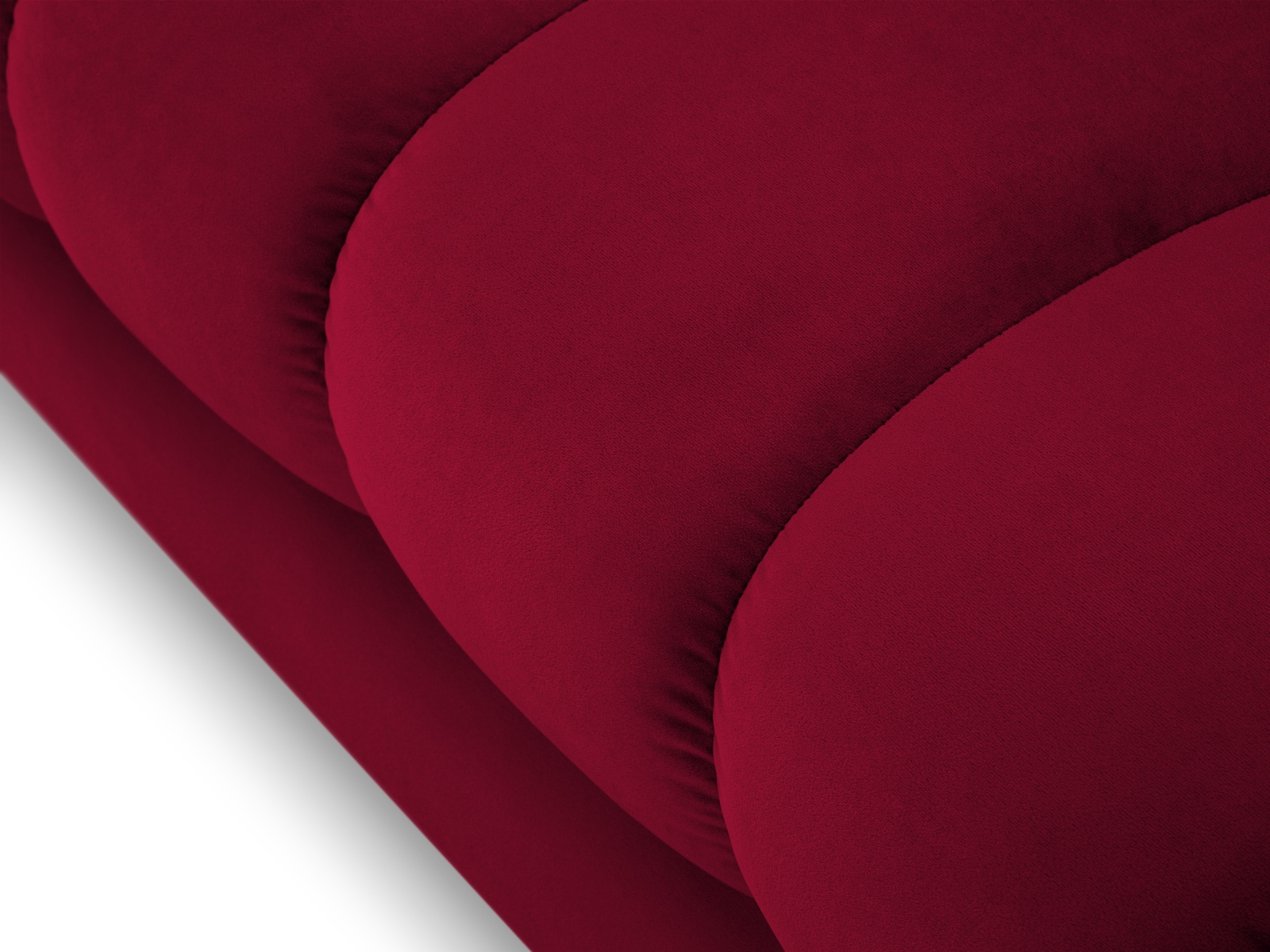 Cosmopolitan Design Chaiselongue Bali Samt Bluvel Rot Links Beine Schwarzes Metall