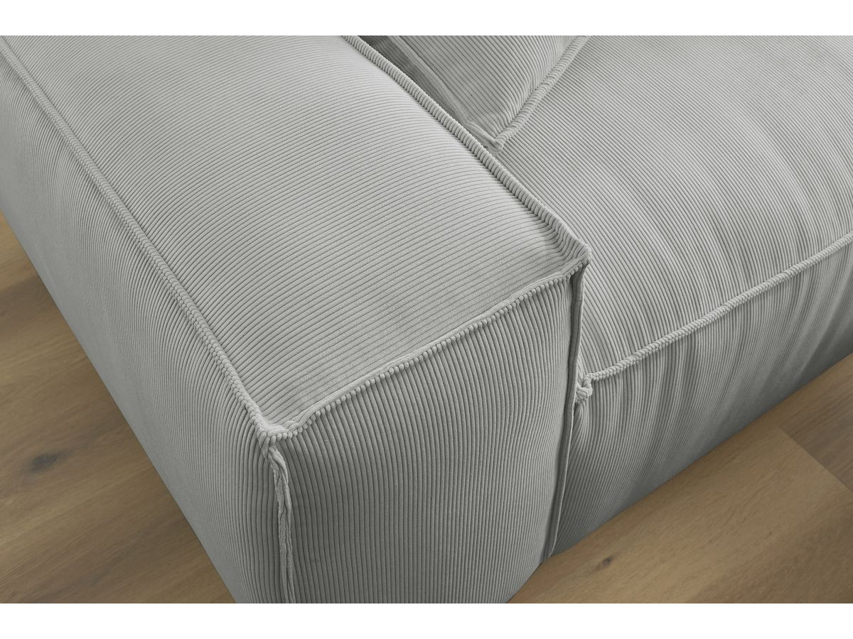 Bobochic Boheme Sofa 3-Sitzer Cordsamt Hellgrau