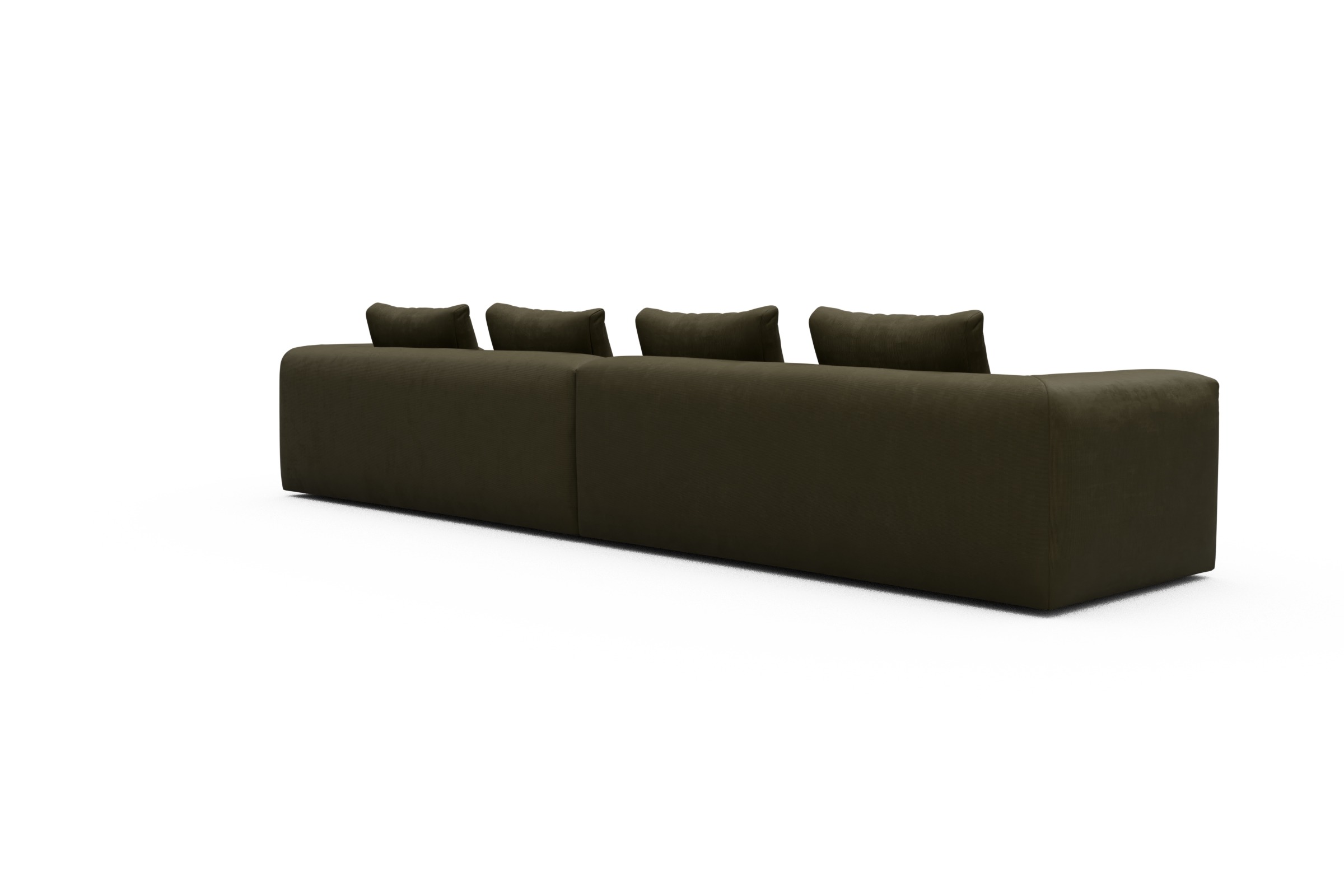 Sofa Modulares XXL Sofa Fred 5-Sitzer Cordufine-Pine-Green