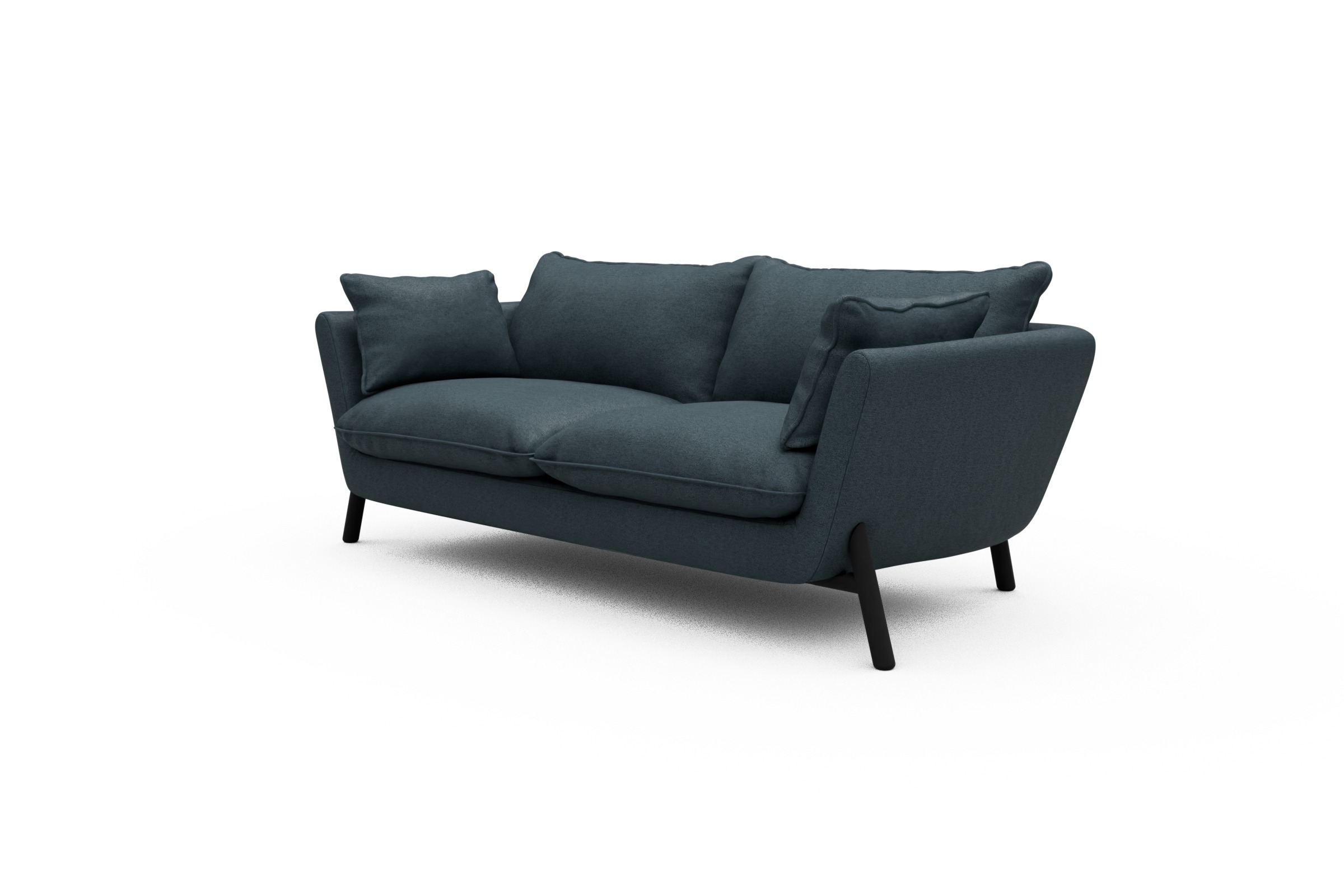 Sofa Emil PREMIUM 2-Sitzer Beinfarbe Eiche Schwarz Denari-Royal-Blue