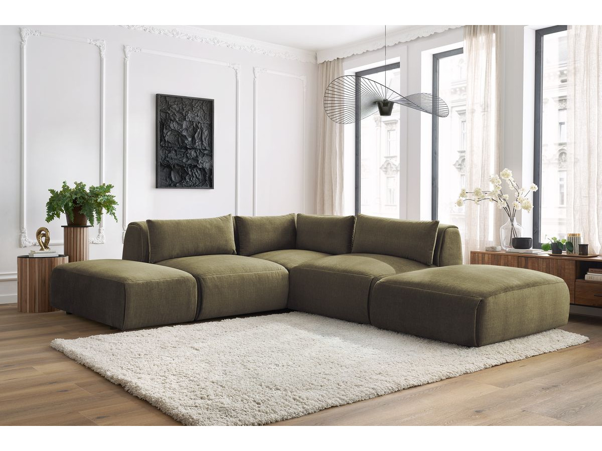 Bobochic Jeanne Ecksofa 271 × 300 cm Samt Grün